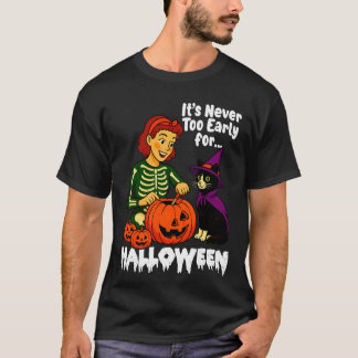 ハロウィン+猫+カボチャ+ジャックの季節は早めにやってくる Tシャツ