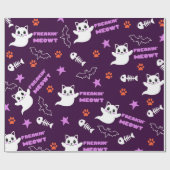 ハロウィン 猫 ゴースト ラッピングペーパー (フラット)