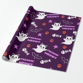 ハロウィン 猫 ゴースト ラッピングペーパー