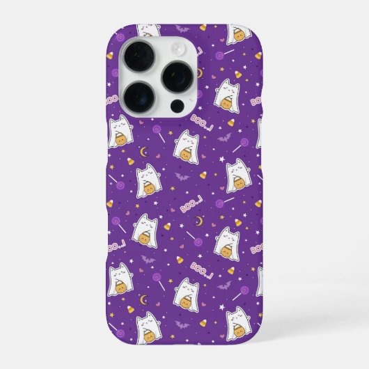 ハロウィン 猫 ゴースト iPhoneケース (裏面)