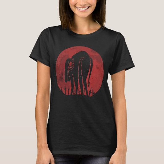 ハロウィン 猫 ドクロ かぼちゃ スケアリー Tシャツ (正面)