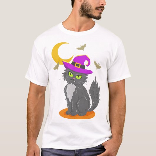 ハロウィン 猫 ハロウィン コスチューム Tシャツ (正面)
