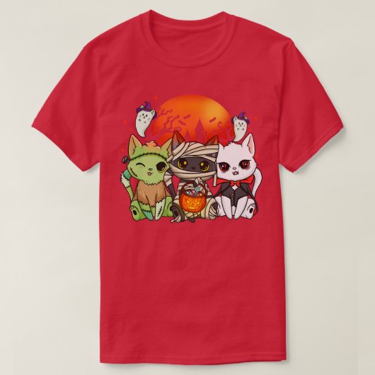 ハロウィン 猫 ハロウィン 衣装 Tシャツ (デザイン正面)
