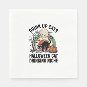 ハロウィン+猫+ビンテージ+ムーン+パーティー+Tシャツ_1 スタンダードランチョンナプキン