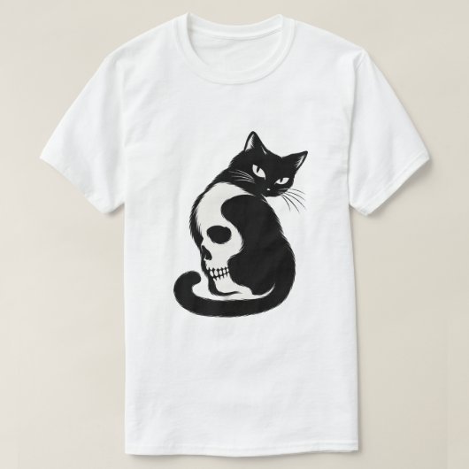 ハロウィン 猫 光学錯覚 Tシャツ (デザイン正面)