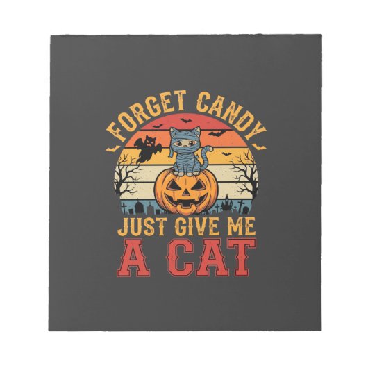 ハロウィン+猫+忘れた+お菓子+ちょうだい_1 ノートパッド (正面)