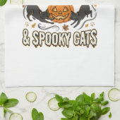 ハロウィン 猫 秋の魔法 キッチンタオル (折り畳み)