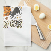 ハロウィン 猫 秋の魔法 キッチンタオル (四つ折り)
