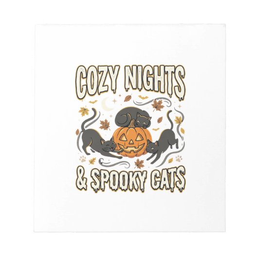 ハロウィン 猫 秋の魔法 ノートパッド (正面)