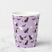 ハロウィン 猫 紫 紙コップ (正面)