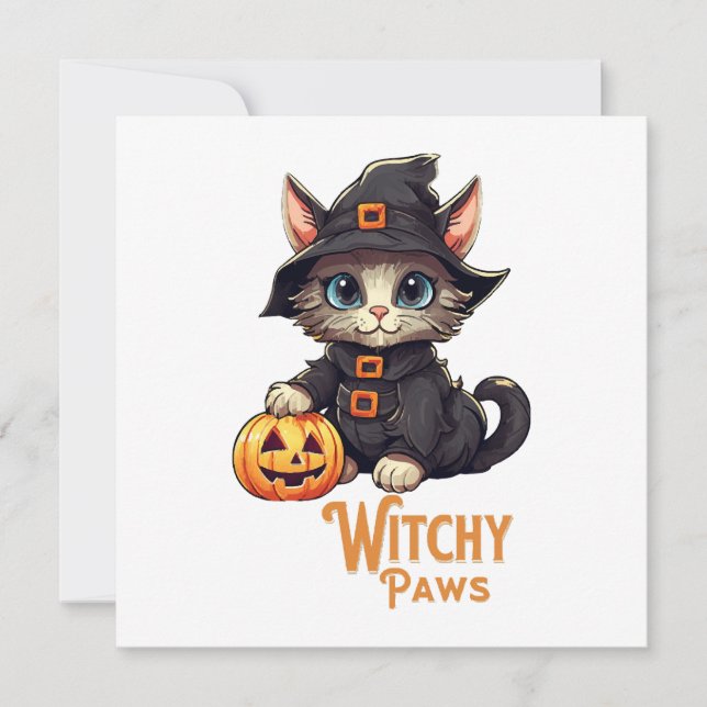 ハロウィン 猫 魔女の手 (正面)