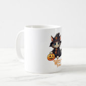ハロウィン 猫 魔女の手 コーヒーマグカップ (正面左)