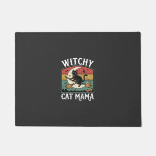 ハロウィン 猫 魔女 ママ ドアマット
