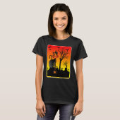 ハロウィン 猫 魔女 帽子 Tシャツ (正面フル)