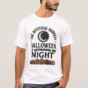 ハロウィン 猫 黒猫 カボチャ ヴィンテージ 面白い_1 Tシャツ