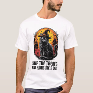ハロウィン 猫 Tシャツ ヴィンテージ風 彫刻 スプーキー ブラック
