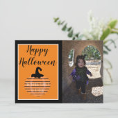 ハロウィン 現代のカボチャ柄 フォトカード シーズンカード (スタンド正面)