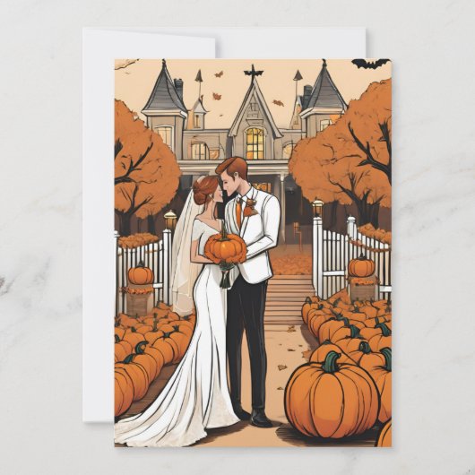 ハロウィン 秋のエンゲージメントパーティー招待状 招待状 (正面)