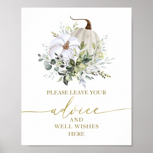 ハロウィン 秋のブライダルシャワー アドバイス ウィッシュ サイン (正面)