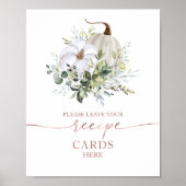 ハロウィン 秋のブライダルシャワー レシピ カード サイン (正面)