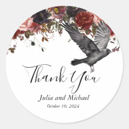 ハロウィン 秋の結婚式 水彩 花の感謝 ラウンドシール
