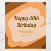 ハロウィン 秋の30歳の誕生日 ラスティック ウッド ワインラベル (シングルラベル)