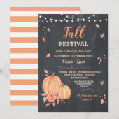 ハロウィン 秋祭り かぼちゃ オータム イベント チョーク 招待状 (正面/裏面)