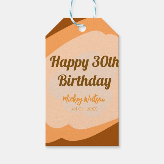 ハロウィン 秋 おしゃれ 木製 30歳の誕生日 ギフトタグ (正面)