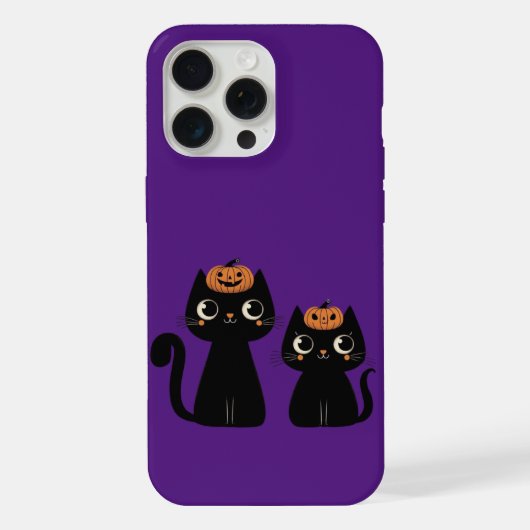 ハロウィン+秋+カボチャ+猫 iPhoneケース (裏面)