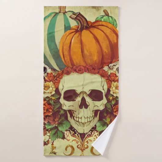 ハロウィン/秋/カボチャ/骸骨 バスタオル (バスタオル)