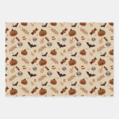 ハロウィン 秋 怖い パターン ラッピングペーパーシート (正面3)