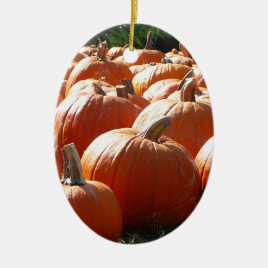 ハロウィン、秋、感謝祭のカボチャの写真 セラミックオーナメント (正面)