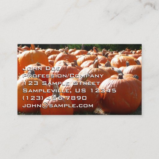 ハロウィン、秋、感謝祭のカボチャの写真 名刺 (正面)