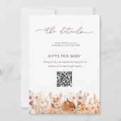 ハロウィン 秋 花 赤ちゃん歓迎会 詳細カード 招待状 (正面)