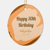 ハロウィン 秋 30歳の誕生日 ラスティック ウッド セラミックオーナメント (左)