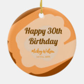 ハロウィン 秋 30歳の誕生日 ラスティック ウッド セラミックオーナメント (裏面)