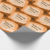 ハロウィン 秋 30歳の誕生日 ラスティック ウッド ラッピングペーパー (角)