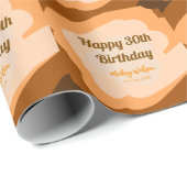 ハロウィン 秋 30歳の誕生日 ラスティック ウッド ラッピングペーパー (ロールコーナー)