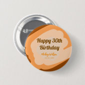 ハロウィン 秋 30歳の誕生日 ラスティック ウッド 缶バッジ (正面&裏面)