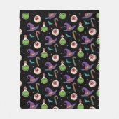 ハロウィン 紫 グリーン マジック ウィッチ ボトル フリースブランケット (正面)