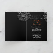ハロウィン 結婚式 スケルトン ブラック スパイダー 折りたたみ ウェディング 招待状 (内部)