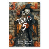 ハロウィン 結婚式 スケルトン 黒クモ コウモリ テーブルナンバー (裏面)