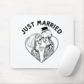 ハロウィン 結婚式 新婦 新郎 スケルトン カップル マウスパッド (マウス)