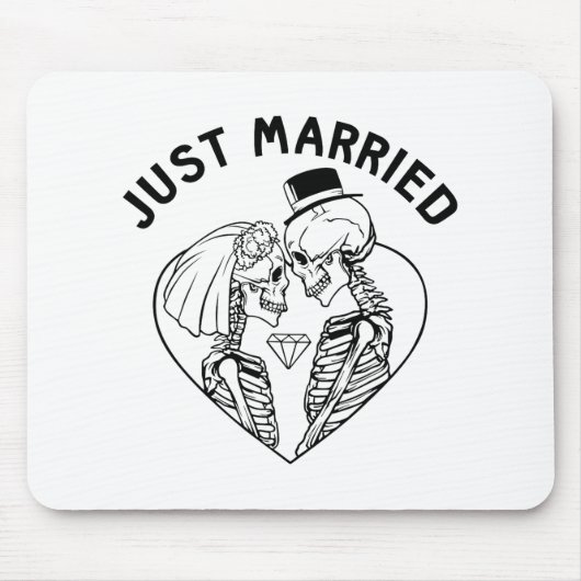 ハロウィン 結婚式 新婦 新郎 スケルトン カップル マウスパッド (正面)