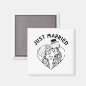 ハロウィン 結婚式 新婦 新郎 スケルトン カップル マグネット (正面/裏面)