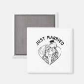 ハロウィン 結婚式 新婦 新郎 スケルトン カップル マグネット (正面/裏面)