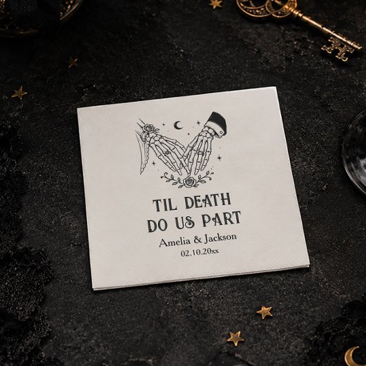 ハロウィン 結婚式 Til Death Do Us Part スタンダードカクテルナプキン