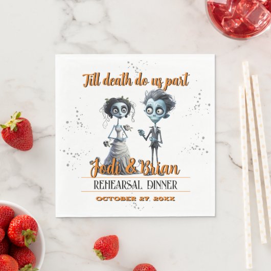 ハロウィン 結婚式 Till Death Do Us Part スタンダードランチョンナプキン (インサイチュ)