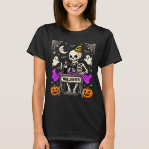 ハロウィン 縫製 スケルトン スプーキー ゴースト パンプキン 縫い Tシャツ