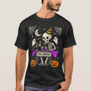 ハロウィン 縫製 スケルトン スプーキー ゴースト パンプキン 縫製 Tシャツ